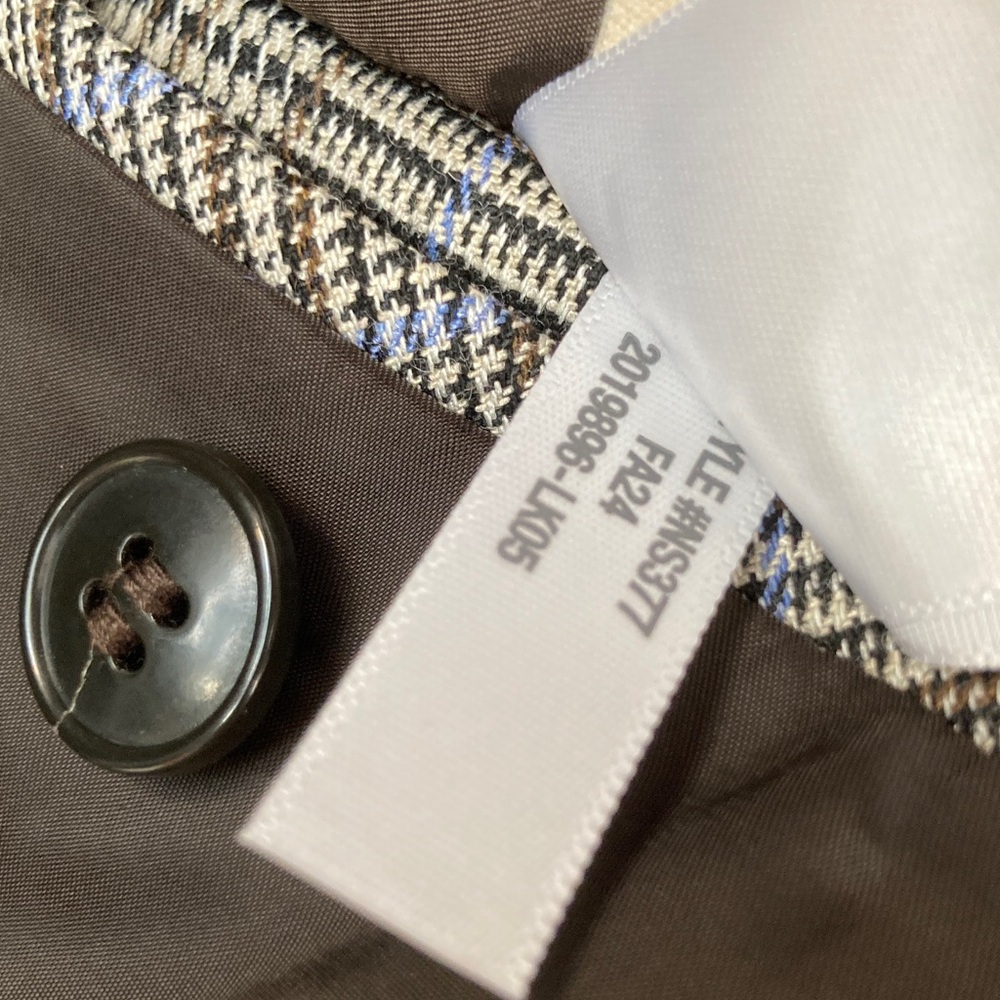 Madewell Italian Wool Fabric Houndstooth Plaid Blazer w/Contrast Felted Collar - Picture 14 of 16